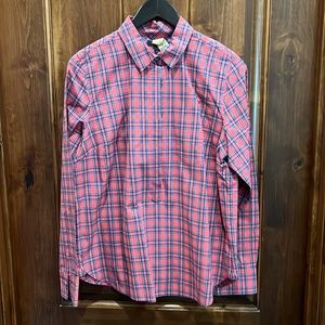 J. Crew 12 Cotton Red Plaid Long-Sleeved Button-up Shirt